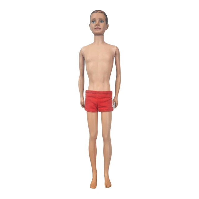VINTAGE 1961 MATTEL KEN Barbie Doll 750 Flocked Hair w/Swim shorts