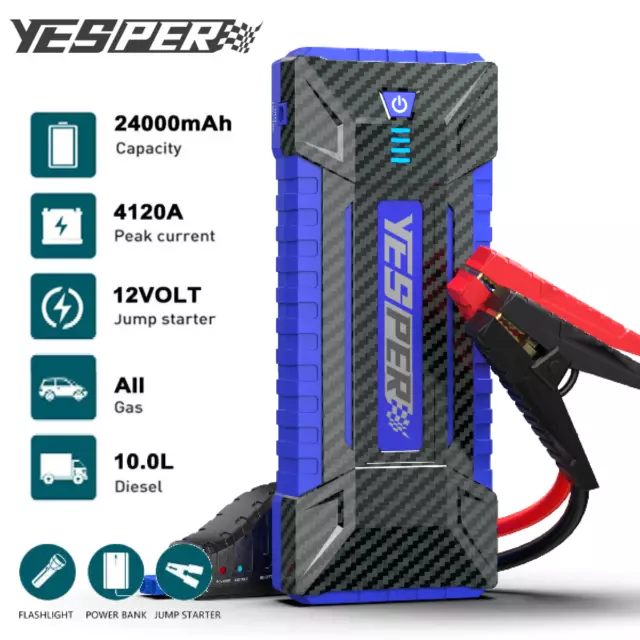 4120A Jump Starter Car Battery Booster Heavy Duty Portable Power Bank YESPER 12V