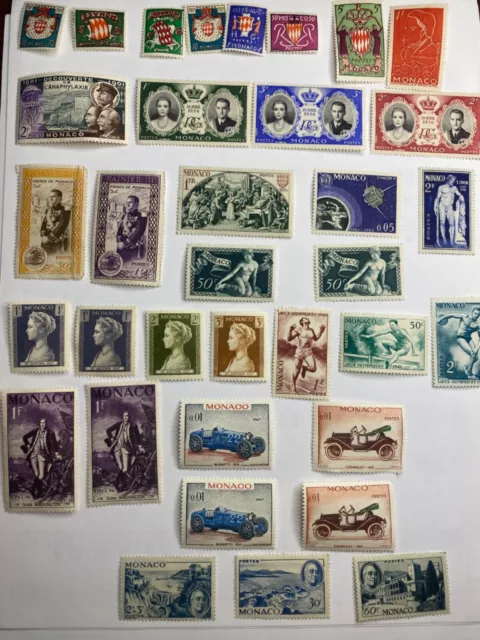 Vintage Stamps - MONACO - Lot MINT Light Hinged (some) - RARE UNUSED!! (1)