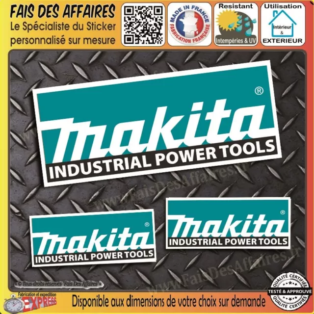 lot 3 Stickers autocollant Makita bricolage adhésif sponsor outillage decal