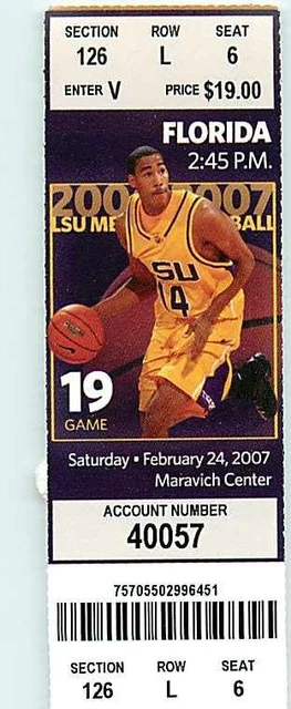 Ticket College Basketball Florida 2006 - 07  2.24 - LSU Tigers