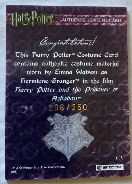 Wie Heißt Das Mädchen Von Harry Potter 2008 ARTBOX HARRY Potter Emma Watson Hermine Grangers Kostüm C3 206/260