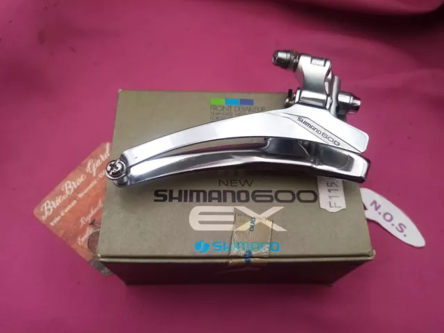 Nos/Neuf Shimano 600 Ex Front Derailleur Avant Braze-On Fd-6207 Velo Bike 1987