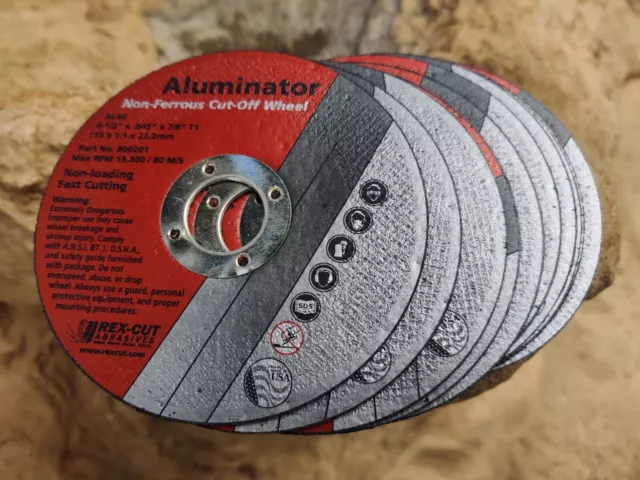 12/Pk Rex-Cut Aluminator Cut-Off Wheel 4 1/2" x 7/8" Aluminum Cut-Off 800201