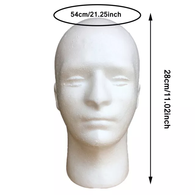 Male Styrofoam Mannequin Manikin Head Model Foam Wig Hair Glasses Display US 3