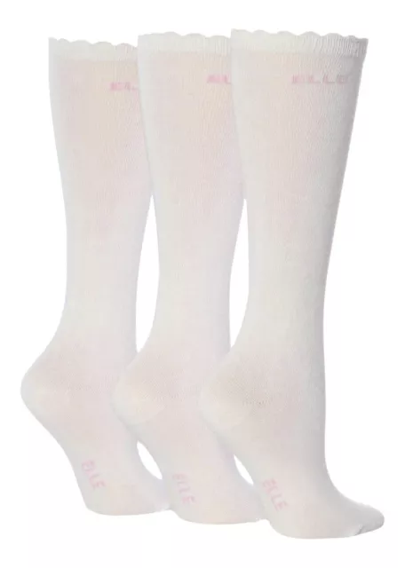 3 Pairs Girls Elle Over The Knee Socks White Size 9-12 Uk, 27-30.5 Eur