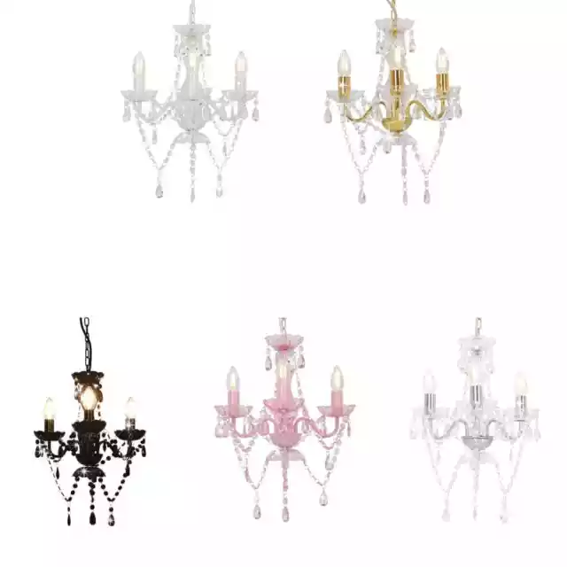 Lustre avec Perles Rond Lampe Suspendue Plafonnier Salon Multicolore