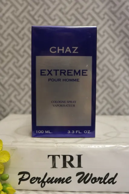 CHAZ EXTREME Pour Homme Cologne Spray 3.3 fl. oz. Sealed