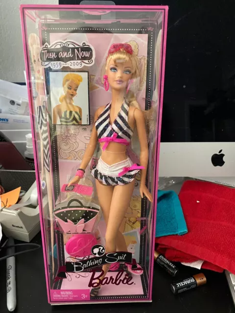 BARBIE DOLL BATHING Suit Barbie Then & Now 1959-2009 New + My First Barbie 1989 £23.11 - PicClick UK