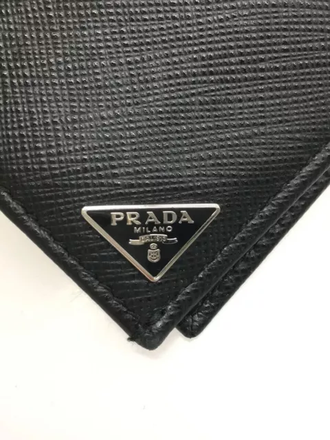 PRADA LONG WALLET leather Black plain men's 2MV836 QHH F0002 with ...