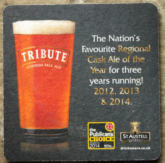 Bierdeckel Großbritannien /England: TRIBUTE, ST. AUSTELL BREWERY, Cornwall