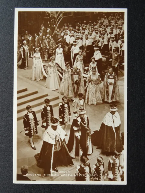 H.R.H QUEEN ELIZABETH ll c1953 Official Coronation RP Postcards by Valentine C44