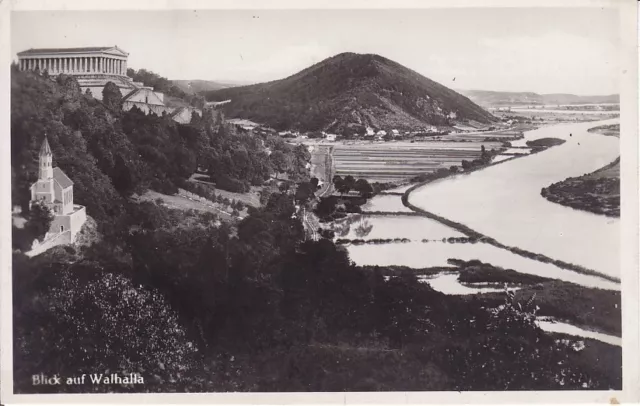 uralte AK, Blick auf Walhalla in Donaustauf