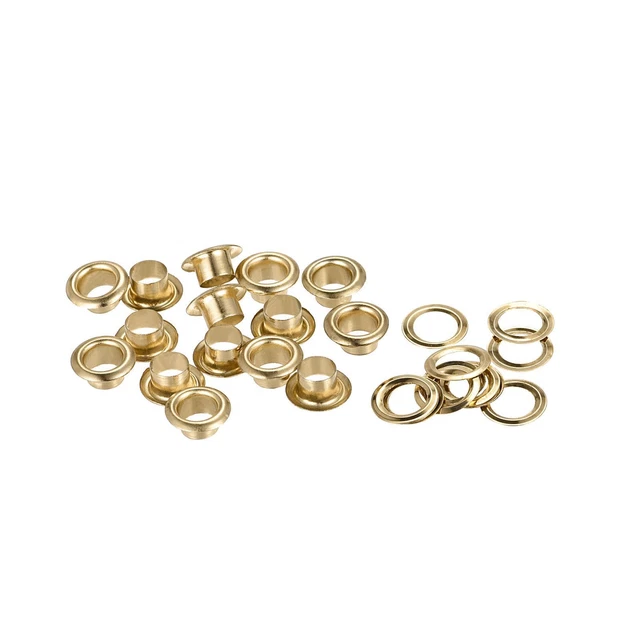 Occhielli con Rondelle, 11 x 6 x 5mm Ferro Attaverso Foro Ottone 100 Set