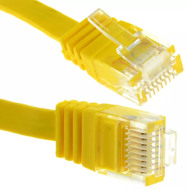 4m Plano CAT6 Ethernet Lan Cable de Conexión Low Profile Gigabit RJ45 Amarillo