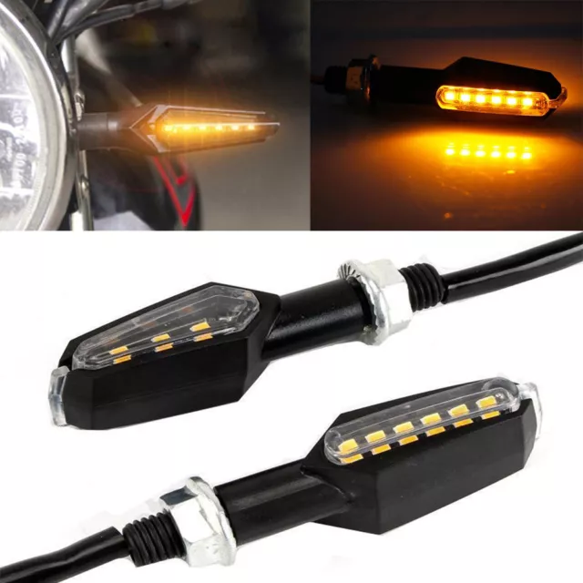 2x Double Side LED Motorcycle Turn Signal Light Indicators Left Right Tail M10