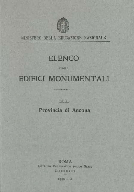 Elenco degli edifici monumentali. Provincia di Ancona