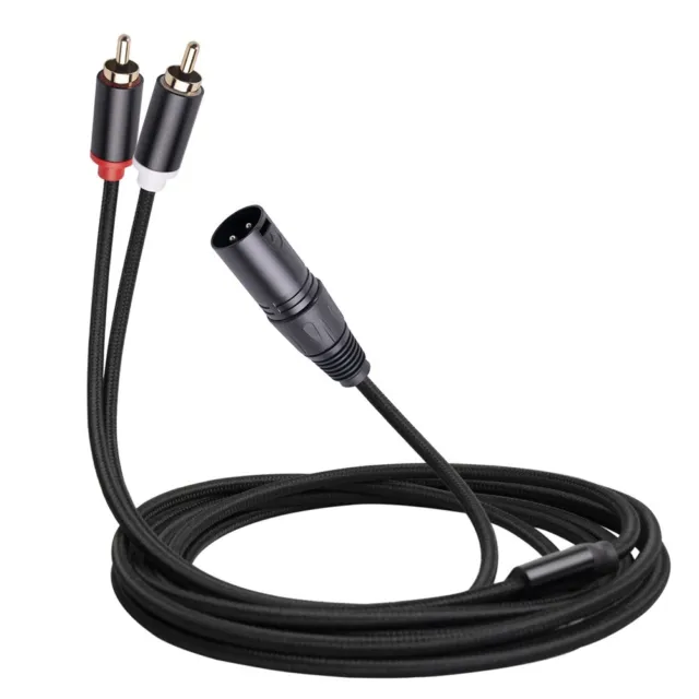Qualità superiore spina XLR 3 pin su doppio connettore RCA cavo microfono 1M/