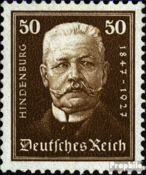 Allemand Empire 406 testés neuf 1927 D'urgence: 80. Anniversaire hindenburg