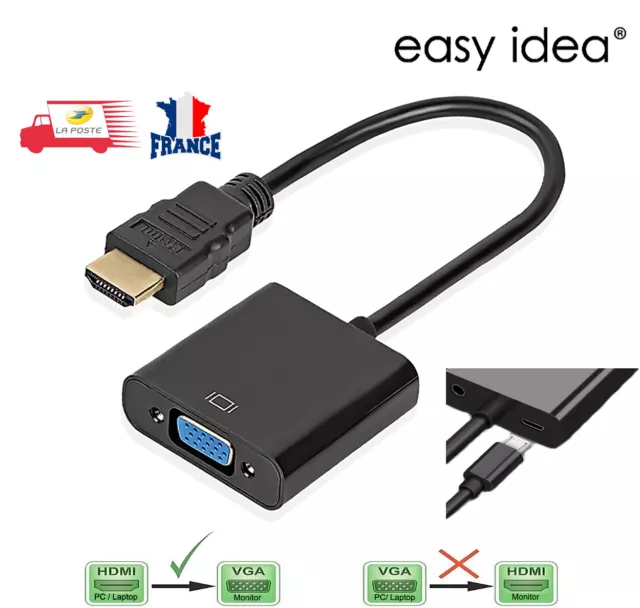 1080P HDMI Mâle vers VGA Femelle Video Convertisseur Adaptateur