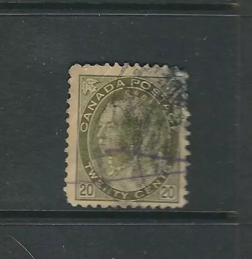 Timbres Canada 84 SG 165 20c vert olive d'occasion F/VF 1900 SCV 110,00 $