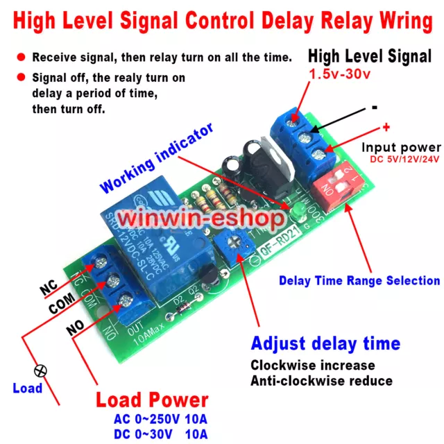 Timer Relay Switch DC 6V 12V 24V Signal Trigger Timing Delay Turn Off Module Car