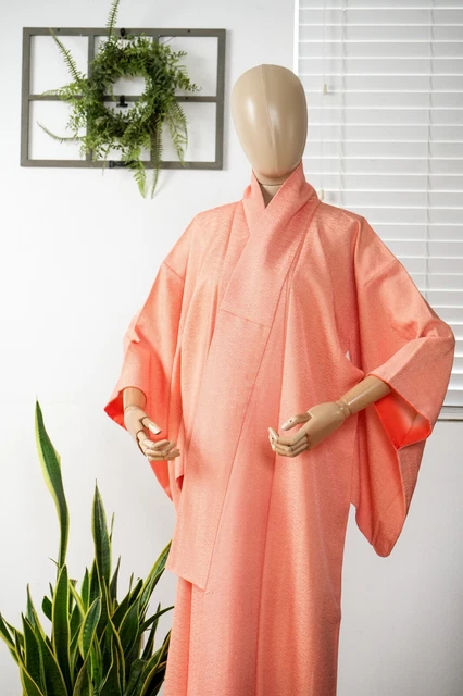 Dear Vanilla Japanese Silk Kimono Women's Robe Gown Authentic Japan Vintage Mint 2