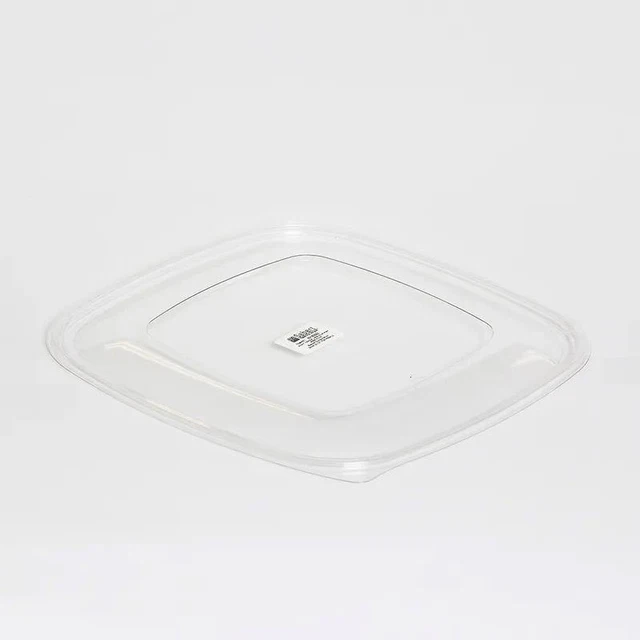 Sabert 53160B50 Square Lid, Black, Plastic - Fits 80/160 Oz Containers