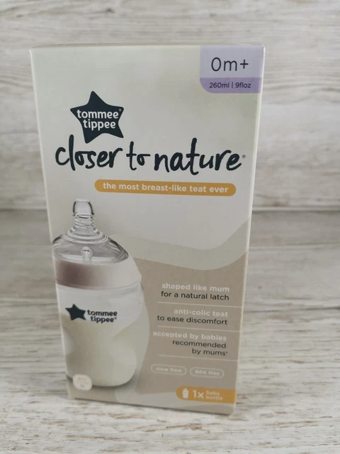 Botella de bebé Tommee Tippee Closer To Nature 0m+ 260 ml tetina anticólicos NUEVA