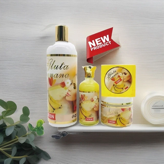 GLUTA BANANA TEINT METISSE - Trio éclaircissant Exfoliant Gommant - 500ml+500ml+100ml - Neuf