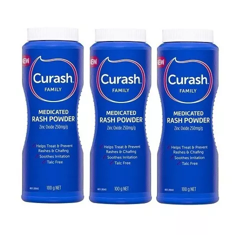 3 x Curash Family Medicated Rash Family Powder 100g