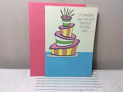 RSVP HAPPY BIRTHDAY GREETING CARD New w/envelope "If someone says you eat too.."