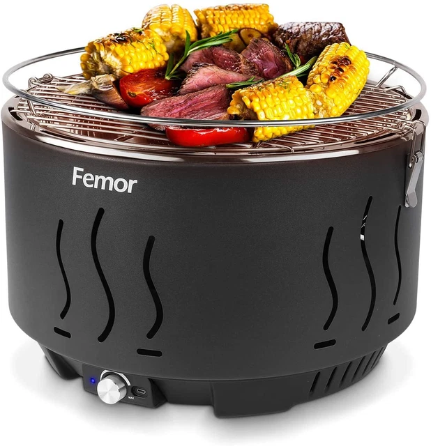 Rauchfreier Holzkohlegrill Balkongrill BBQGrill Transport Anthrazitfarben Tasche