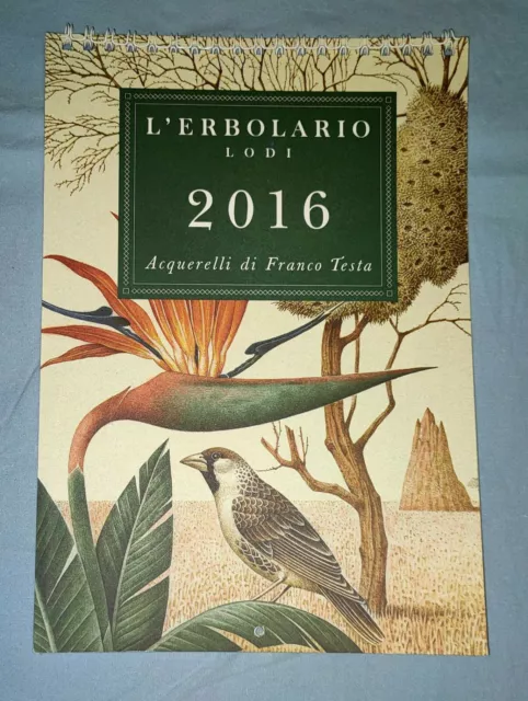 Calendario L'ERBOLARIO 2016 acquerelli Franco Testa
