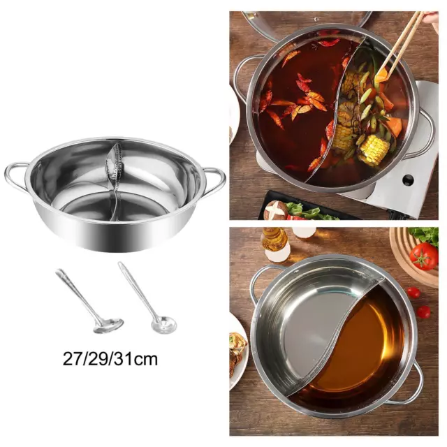 Hot Pot with Divider Dual Sided Soup Stockpot Cookware Mandarin Duck Pot Hot Pot