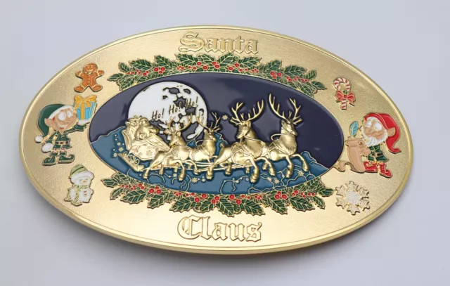 Shiny Gold Santa Claus Belt Buckle