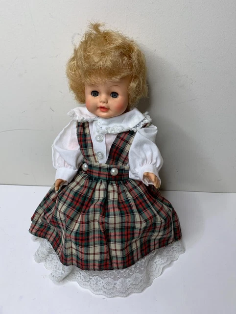 Regal Toy 1960s Doll Drink and Wet 10" Blonde Hair Girl Doll Blue Eyes Blink