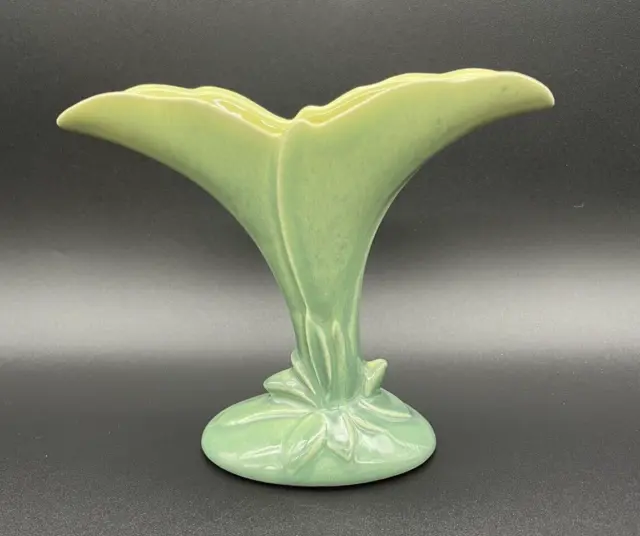 Vintage Mid Century Beauceware Vase Green Glaze Made in Canada 485 Art Nouveau
