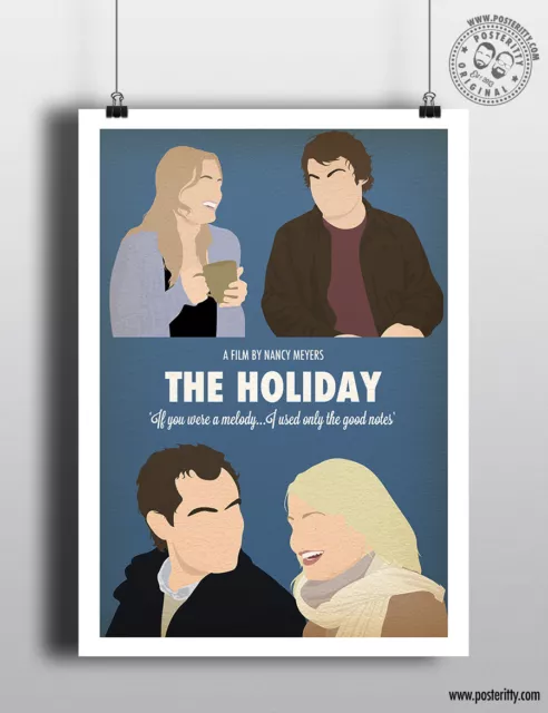 THE HOLIDAY Minimalist Christmas Movie Poster Minimal Xmas Film Print Posteritty