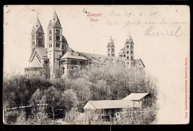 AK Dom zu Speyer - 29-6-1905 nach OSBURG - Weiterleitung siehe Scan