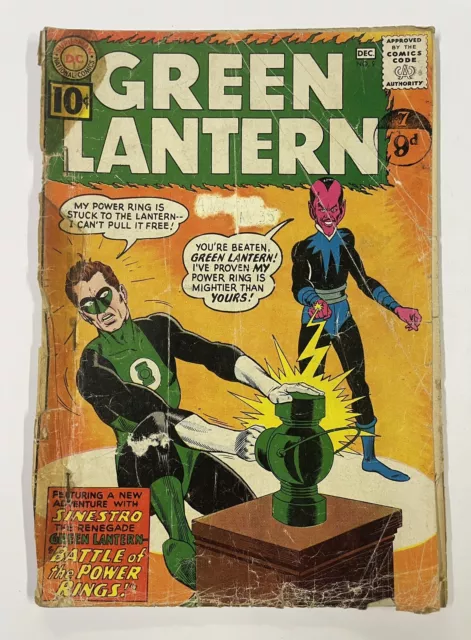 Green Lantern; Vol 2 #9. Dec 1961. Dc. Pr. 1St Sinestro Cover & 2Nd Overall App