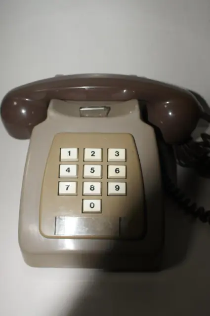 A Lovely Vintage Gpo/Bt Push Button Corded Telephone In Grey.