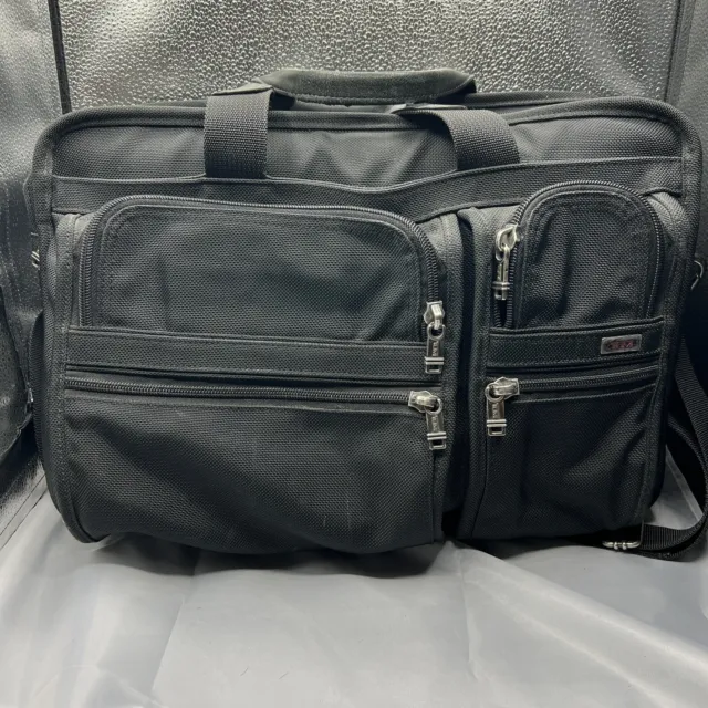 TUMI Alpha Ballistic Expandable Laptop Briefcase Bag Black 26041D4 Good Cond