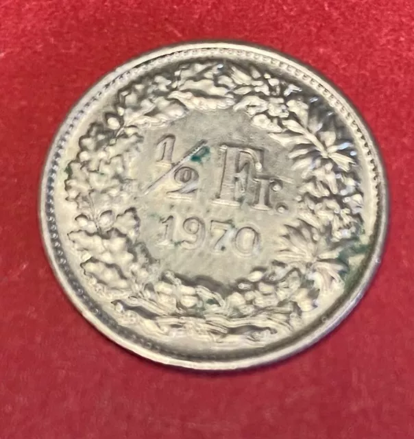 M54 – Münze Schweiz HELVETICA 1970 ½ Franken