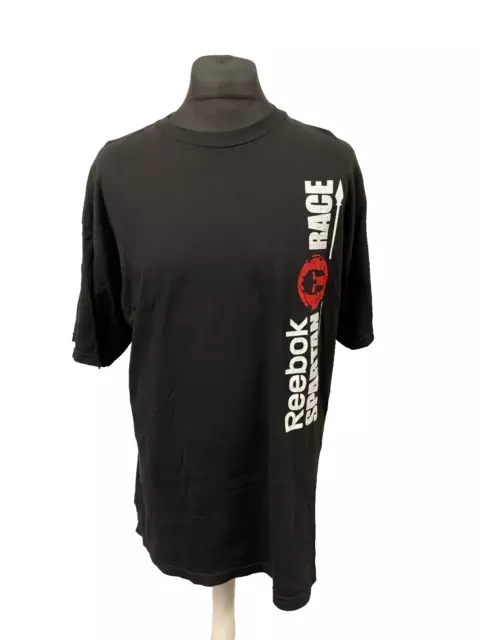 Reebok Spartan Race T-Shirt Schwarz Gr. XL Baumwolle Rundhals Herren 1A225