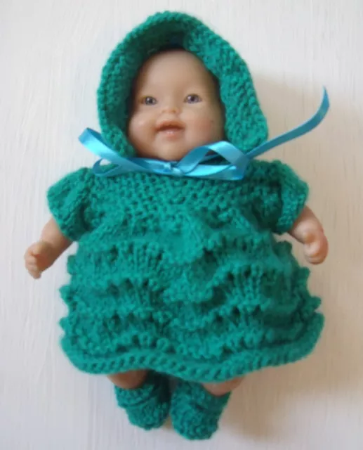 4pce Deep Aqua set Hand Knitted Dolls Clothes 20-22cm 8-9inch