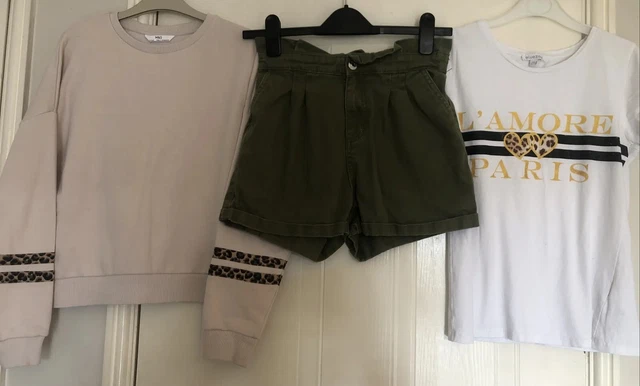 Girls Age 11-12 Bundle Jumper T Shirt & Shorts  - M&S Blue Zoo