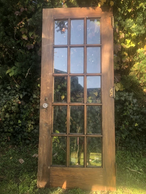 Antique 15 pane door rare hardware
