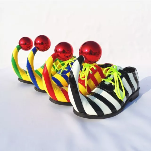 2023 new Adult striped clown shoes pointed circus club performance shoes