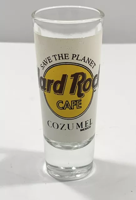 Hard Rock Cafe Tall Shot Glass Cozumel Save The Planet 4 Inches Tall